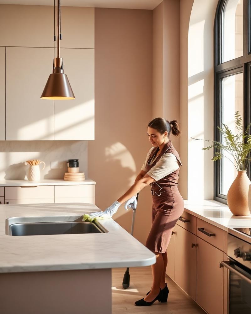 Professioneel schoonmaakteam aan het werk